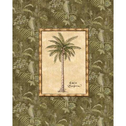 Vintage Palm III White Modern Wood Framed Art Print by Audrey, Charlene