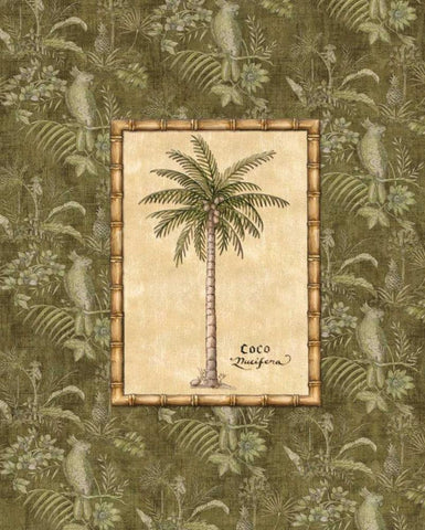 Vintage Palm III Black Ornate Wood Framed Art Print with Double Matting by Audrey, Charlene