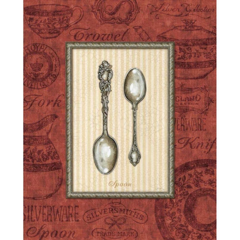 Spoon Gold Ornate Wood Framed Art Print with Double Matting by Audrey, Charlene