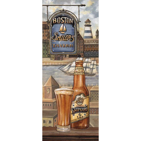 American Beer White Modern Wood Framed Art Print by Audrey, Charlene