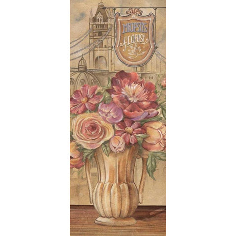 Bouquet from England Gold Ornate Wood Framed Art Print with Double Matting by Audrey, Charlene