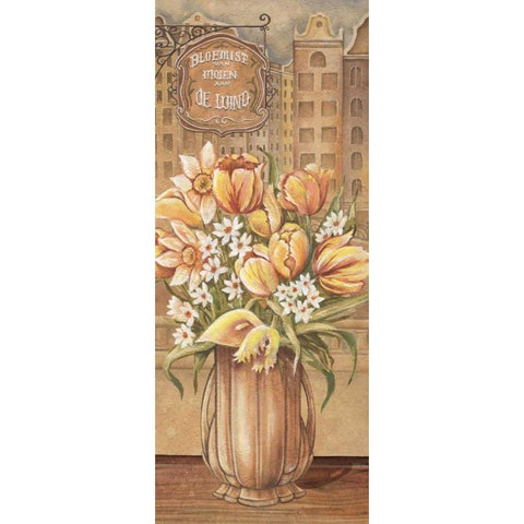 Bouquet from Holland Black Modern Wood Framed Art Print with Double Matting by Audrey, Charlene