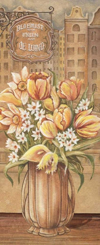 Bouquet from Holland Black Ornate Wood Framed Art Print with Double Matting by Audrey, Charlene