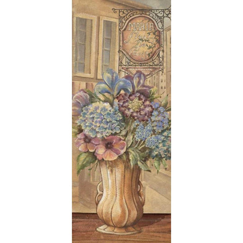 Bouquet from France White Modern Wood Framed Art Print by Audrey, Charlene