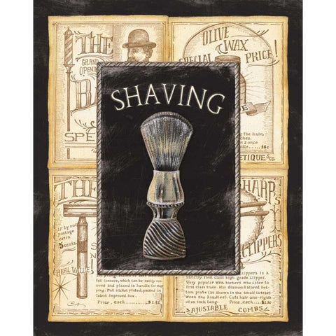 Grooming Shaving Gold Ornate Wood Framed Art Print with Double Matting by Audrey, Charlene
