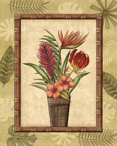 Paradisio Bouquet II Black Ornate Wood Framed Art Print with Double Matting by Audrey, Charlene