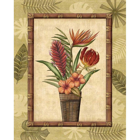 Paradisio Bouquet II Black Modern Wood Framed Art Print with Double Matting by Audrey, Charlene