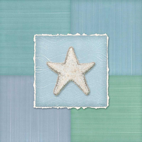 Blue Sea I Black Ornate Wood Framed Art Print with Double Matting by Audrey, Charlene