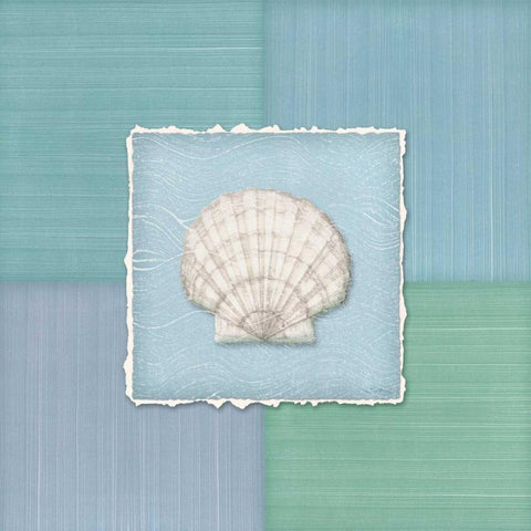 Blue Sea III White Modern Wood Framed Art Print by Audrey, Charlene