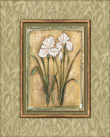 Peaceful Flowers I White Modern Wood Framed Art Print with Double Matting by Audrey, Charlene