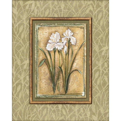 Peaceful Flowers I White Modern Wood Framed Art Print by Audrey, Charlene