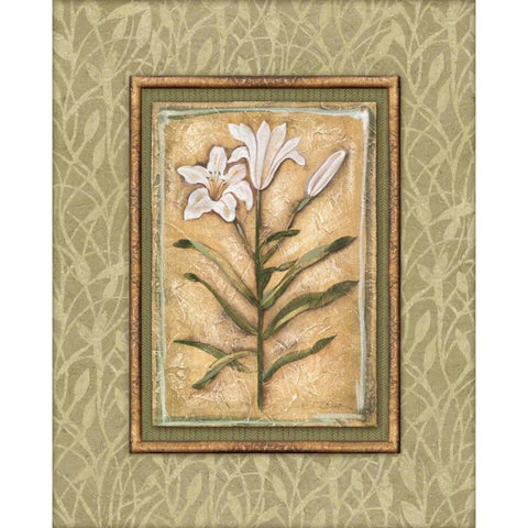 Peaceful Flowers II White Modern Wood Framed Art Print by Audrey, Charlene