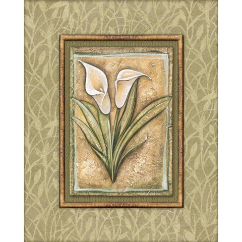 Peaceful Flowers IV Gold Ornate Wood Framed Art Print with Double Matting by Audrey, Charlene