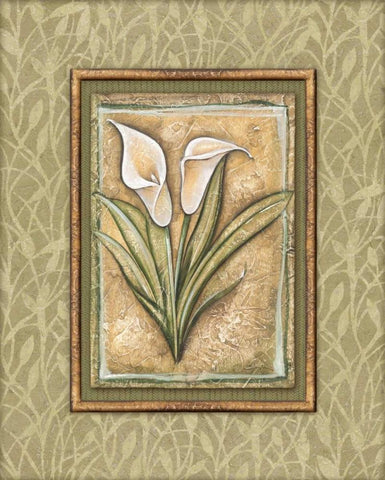 Peaceful Flowers IV White Modern Wood Framed Art Print with Double Matting by Audrey, Charlene