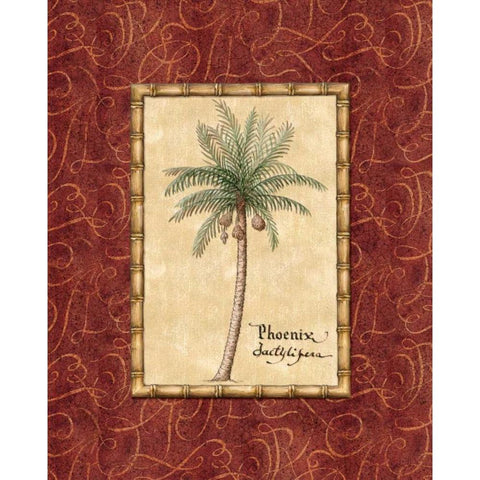 Red Passion Palm I Gold Ornate Wood Framed Art Print with Double Matting by Audrey, Charlene