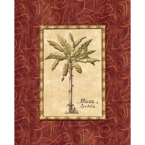 Red Passion Palm II Gold Ornate Wood Framed Art Print with Double Matting by Audrey, Charlene