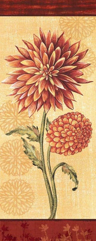 Dahlia II White Modern Wood Framed Art Print with Double Matting by Audrey, Charlene