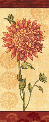 Dahlia IV Black Ornate Wood Framed Art Print with Double Matting by Audrey, Charlene