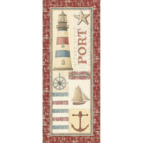 Coastal III Gold Ornate Wood Framed Art Print with Double Matting by Audrey, Charlene