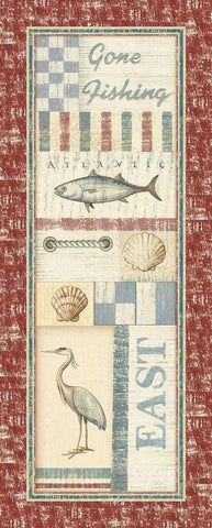 Coastal IV Black Ornate Wood Framed Art Print with Double Matting by Audrey, Charlene