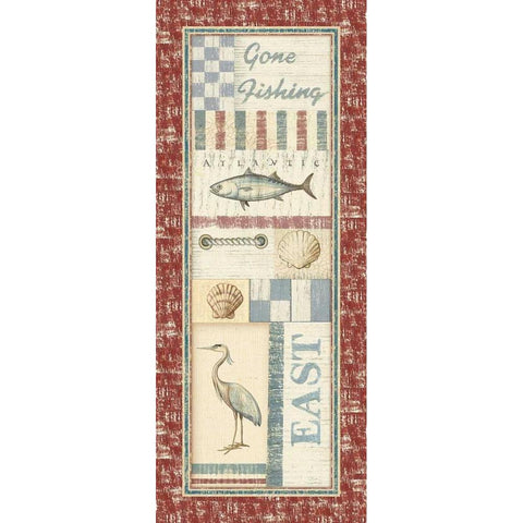 Coastal IV Gold Ornate Wood Framed Art Print with Double Matting by Audrey, Charlene