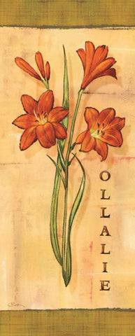 Les Lys IV Black Ornate Wood Framed Art Print with Double Matting by Audrey, Charlene