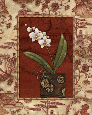 Osaca Floral II Black Ornate Wood Framed Art Print with Double Matting by Audrey, Charlene