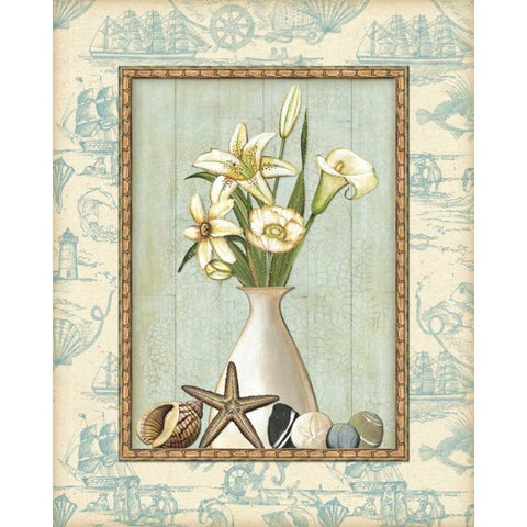 Beach Memories I White Modern Wood Framed Art Print by Audrey, Charlene