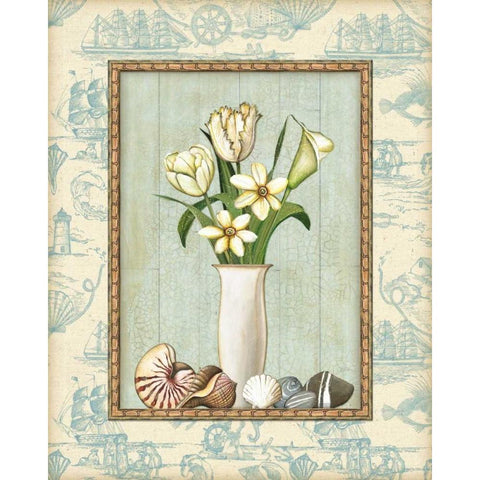 Beach Memories II Gold Ornate Wood Framed Art Print with Double Matting by Audrey, Charlene