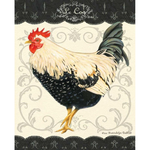 Le Coq II Black Modern Wood Framed Art Print with Double Matting by Babbit, Gwendolyn