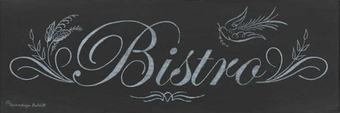 Bistro Chalkboard White Modern Wood Framed Art Print with Double Matting by Babbitt, Gwendolyn