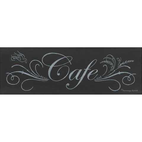 Cafe Chalkboard White Modern Wood Framed Art Print by Babbitt, Gwendolyn