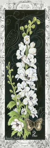 Delphinium Black Ornate Wood Framed Art Print with Double Matting by Babbitt, Gwendolyn