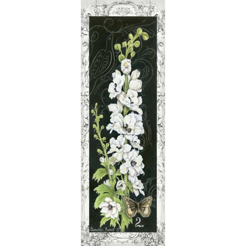 Delphinium Black Modern Wood Framed Art Print with Double Matting by Babbitt, Gwendolyn