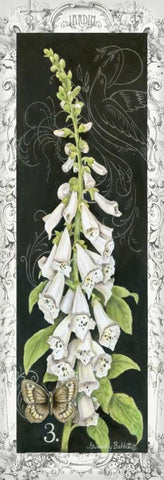 Foxglove Black Ornate Wood Framed Art Print with Double Matting by Babbitt, Gwendolyn