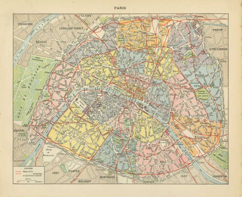 French Map I White Modern Wood Framed Art Print with Double Matting by Babbitt, Gwendolyn