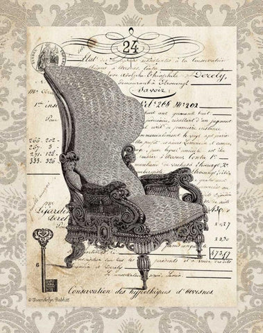 French Chair I Black Ornate Wood Framed Art Print with Double Matting by Babbitt, Gwendolyn