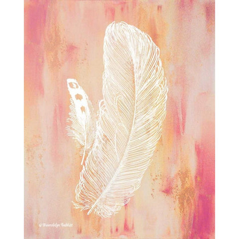 Whimsical Feathers I Gold Ornate Wood Framed Art Print with Double Matting by Babbitt, Gwendolyn