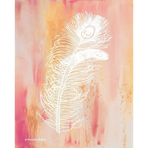 Whimsical Feathers II White Modern Wood Framed Art Print by Babbitt, Gwendolyn