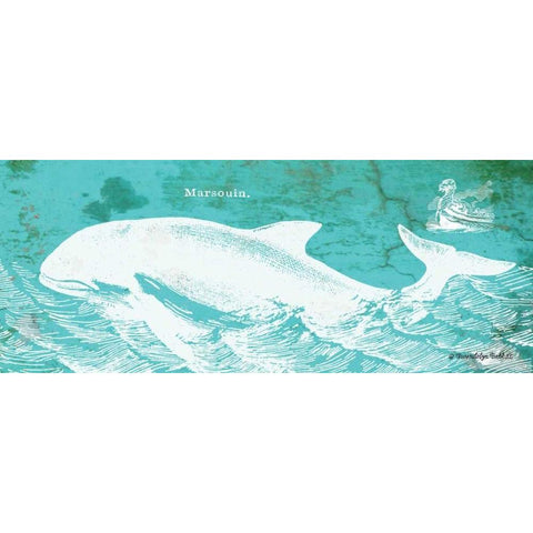 Caribbean Whale II Gold Ornate Wood Framed Art Print with Double Matting by Babbitt, Gwendolyn