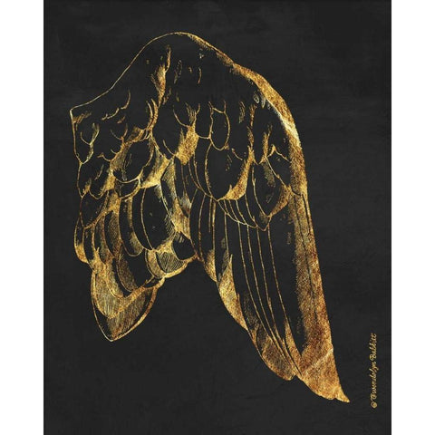 Gold Wing II Black Modern Wood Framed Art Print with Double Matting by Babbitt, Gwendolyn