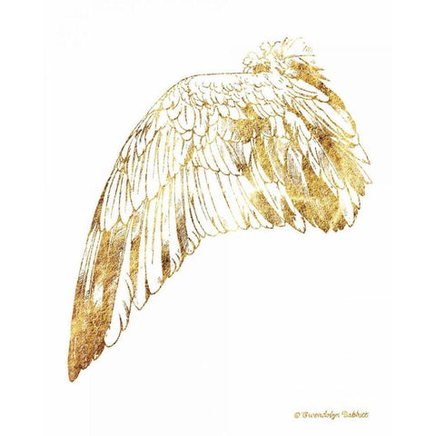 Gold Wing III White Modern Wood Framed Art Print by Babbitt, Gwendolyn