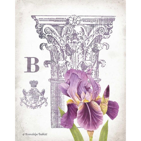 Column and Flower B Gold Ornate Wood Framed Art Print with Double Matting by Babbitt, Gwendolyn