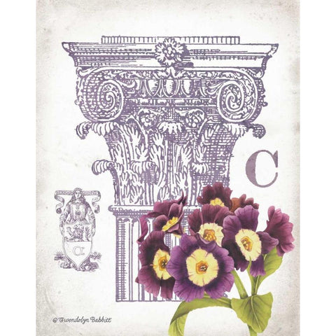 Column and Flower C White Modern Wood Framed Art Print by Babbitt, Gwendolyn