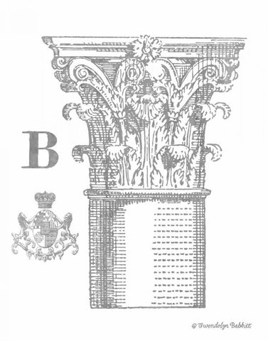 Gray Column B Black Ornate Wood Framed Art Print with Double Matting by Babbitt, Gwendolyn