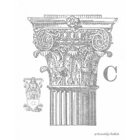 Gray Column C Black Modern Wood Framed Art Print by Babbitt, Gwendolyn