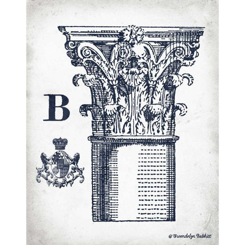 Indigo Column B Black Modern Wood Framed Art Print by Babbitt, Gwendolyn