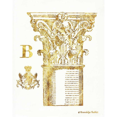 Gold Column B Gold Ornate Wood Framed Art Print with Double Matting by Babbitt, Gwendolyn