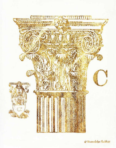 Gold Column C Black Ornate Wood Framed Art Print with Double Matting by Babbitt, Gwendolyn