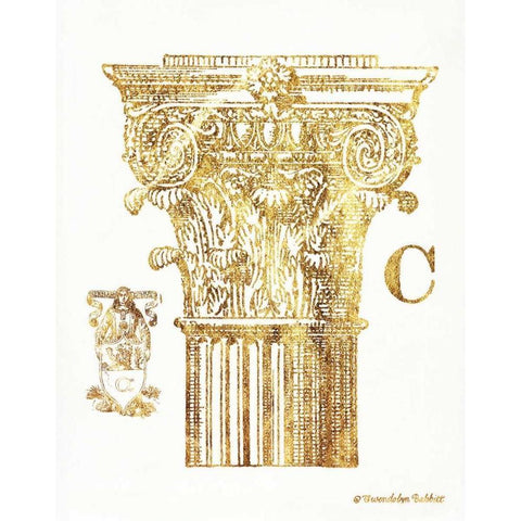 Gold Column C Gold Ornate Wood Framed Art Print with Double Matting by Babbitt, Gwendolyn